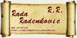 Rada Radenković vizit kartica